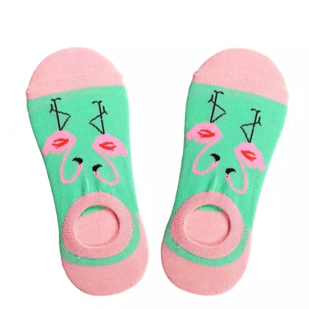 Flamingo footie socks